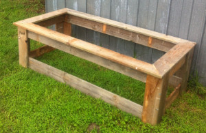 Frame was made using a recycled double-pallet