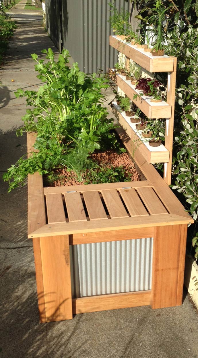 An all in one aquaponics system that the foodqube team built.