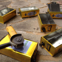 Making oil tin drawers I use a angle grinder with a thin wheel to cut into the side